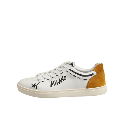 Dolce & Gabbana White Leather MILANO Low Top Sneakers Shoes