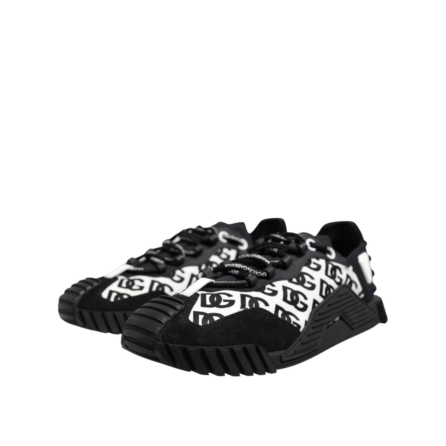 Dolce & Gabbana Black Logo Lace Up Low Top NS1 Sneakers Shoes