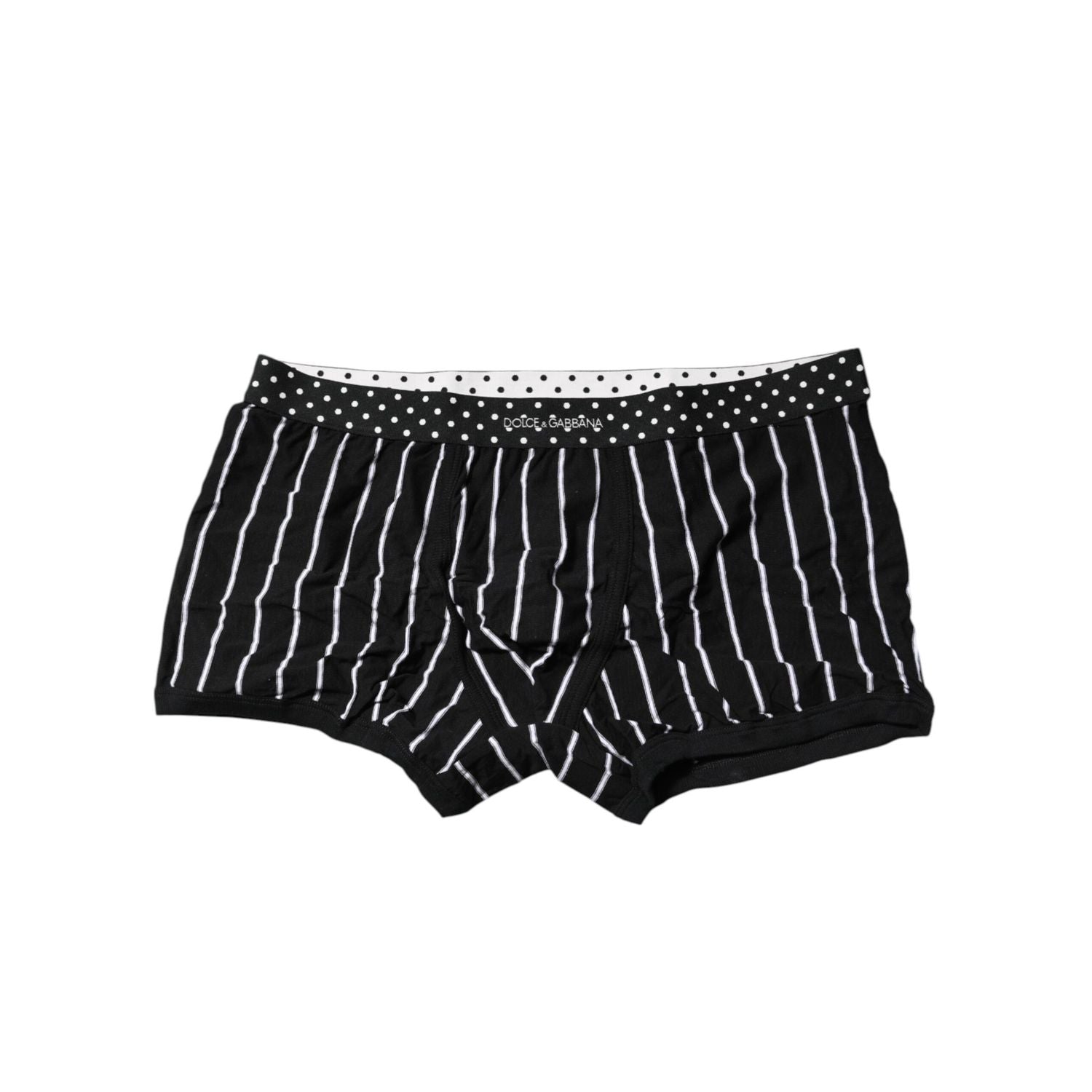 Dolce & Gabbana Black White Striped Regular Boxer Underwear