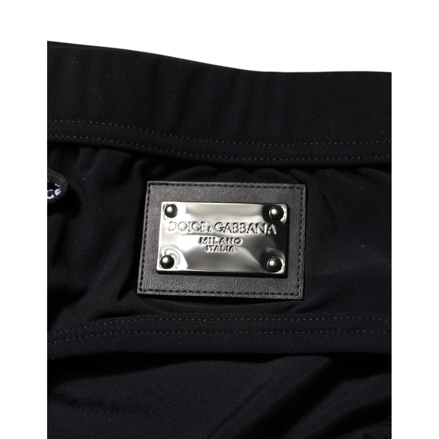Dolce & Gabbana Black Logo Plaque Men Beachwear Brief Swimwear