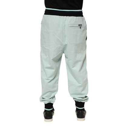 Dolce & Gabbana Light Green Cotton Men Jogger Sweatpants Pants