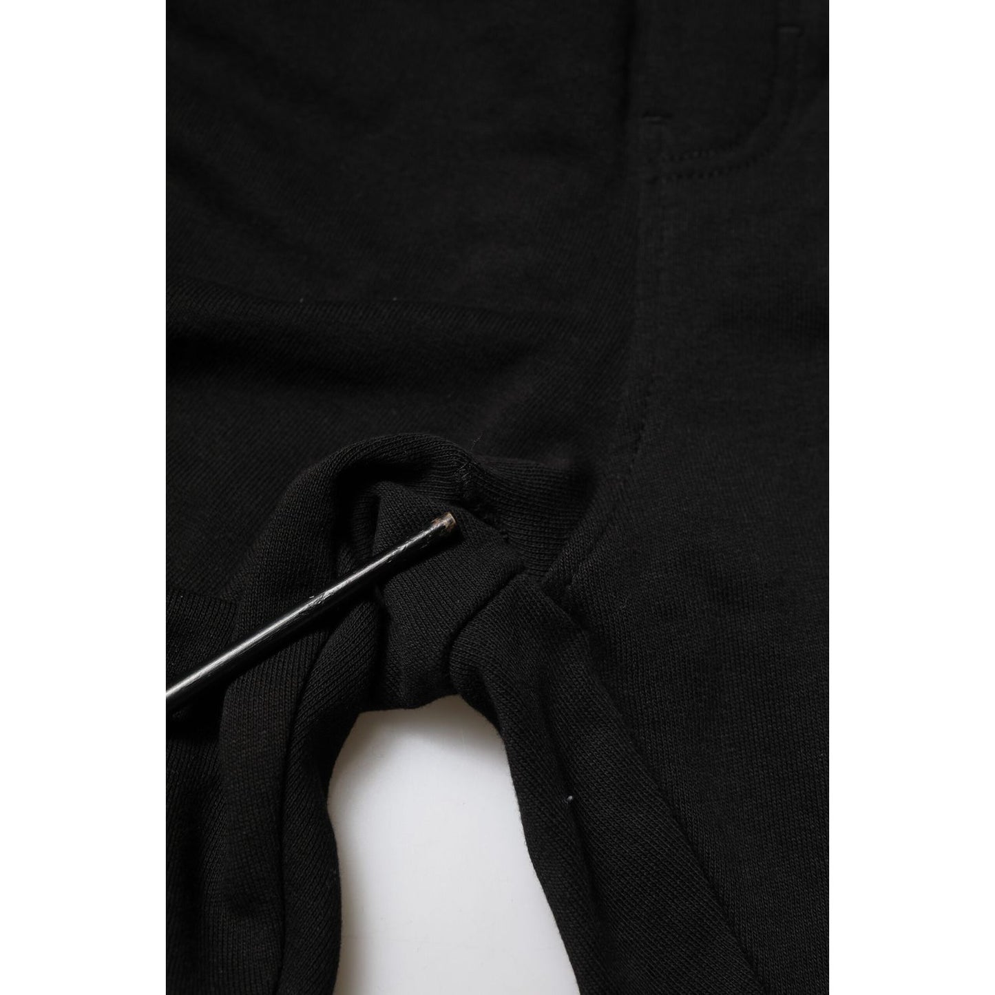 Dolce & Gabbana Black Cotton Logo Tape Men Jogger Pants