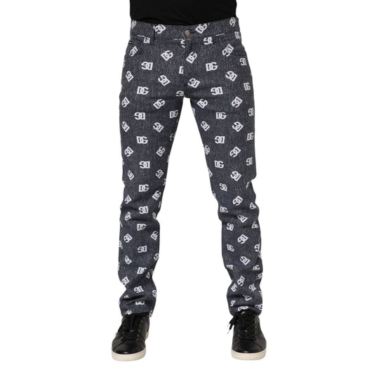 Dolce & Gabbana Dark Gray Logo Cotton Skinny Slim Denim Jeans