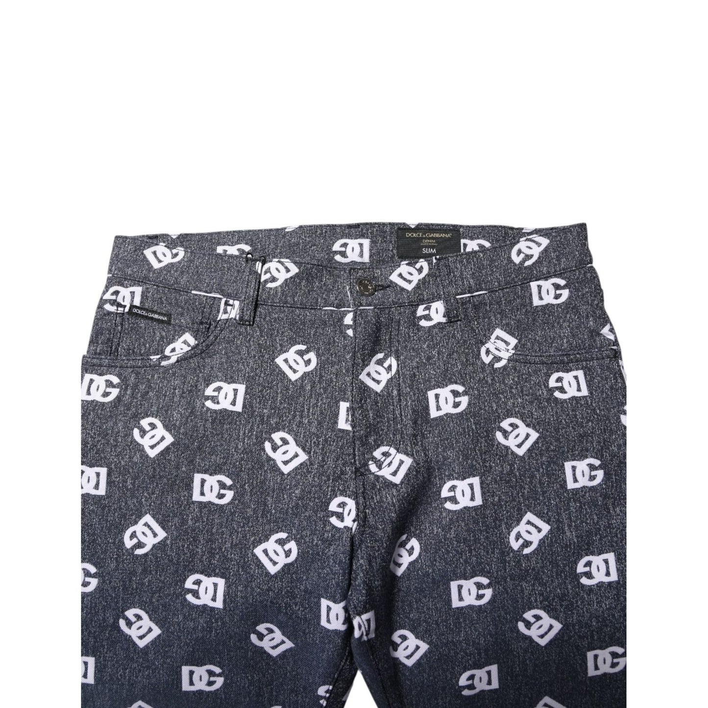 Dolce & Gabbana Dark Gray Logo Cotton Skinny Slim Denim Jeans