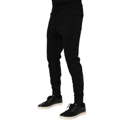 Dolce & Gabbana Black Cotton Men Jogger Sweatpants Pants