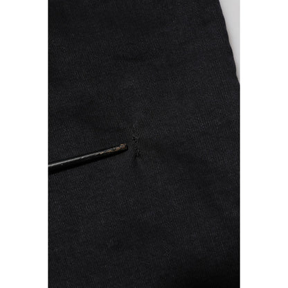 Dolce & Gabbana Black Cotton Logo Plaque Denim Jeans