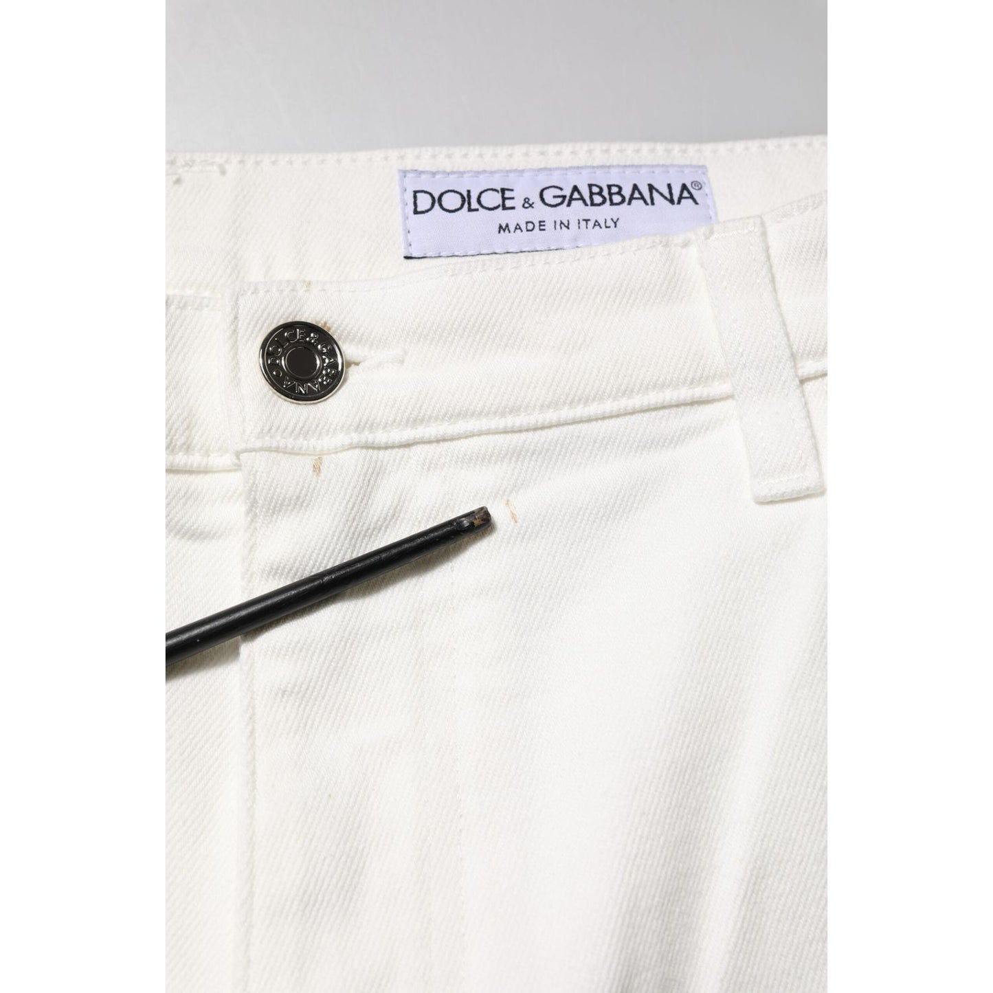 Dolce & Gabbana White Cotton Loose Men Denim Jeans