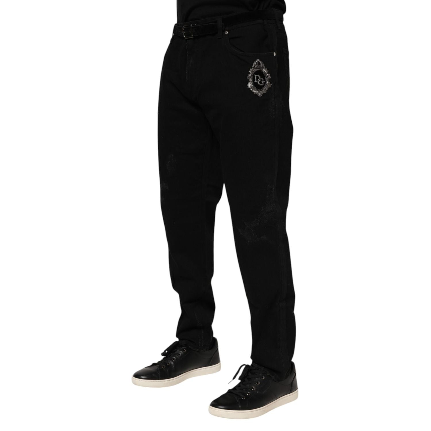 Dolce & Gabbana Black Cotton Skinny Men Denim Jeans