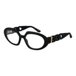 Guess Black Women Glasses Frame, full-rim oval style with black plastic material, size 54-18-135, includes branded case.