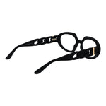 Guess Black Women Glasses Frame with full-rim style, black plastic frame, oval design, demo lenses, includes branded case.