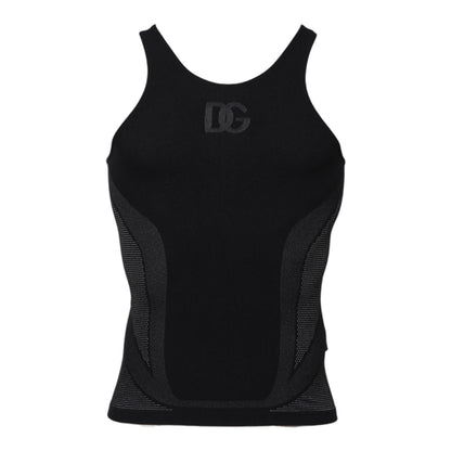 Dolce & Gabbana Black Nylon Sleeveless Underwear Tank T-shirt