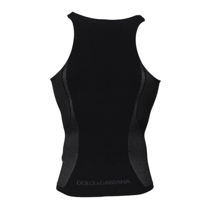 Dolce & Gabbana Black Nylon Sleeveless Underwear Tank T-shirt