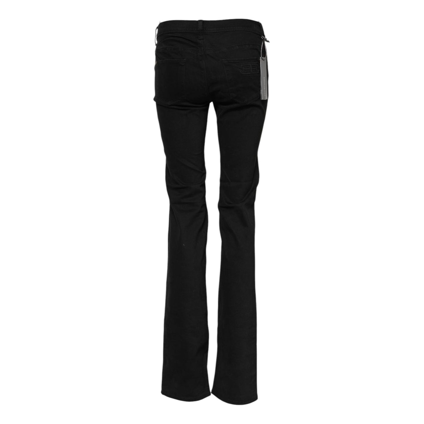 Ermanno Scervino Black Cotton Stretch Flared Bootcut Denim Jeans