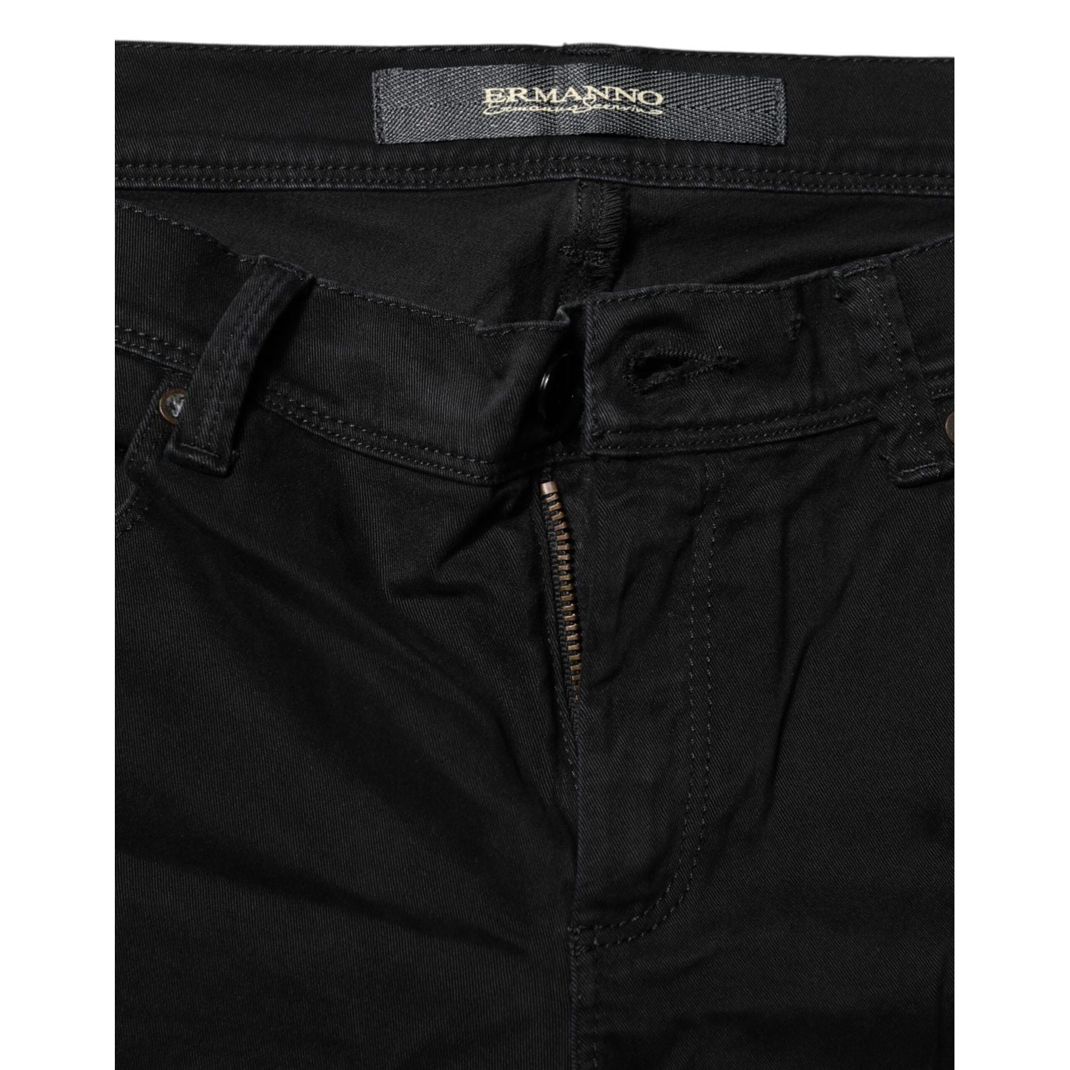 Ermanno Scervino Black Cotton Stretch Flared Bootcut Denim Jeans