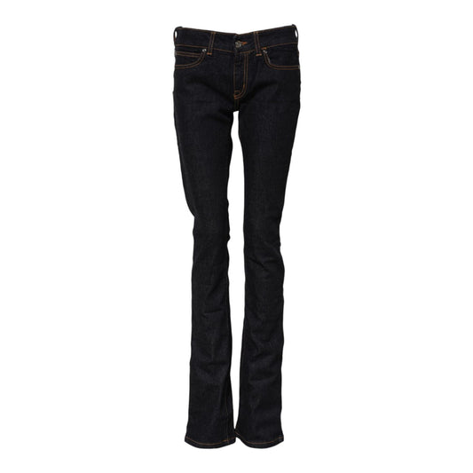 GF Ferre Dark Blue Cotton Mid Waisted Skinny Denim Jeans