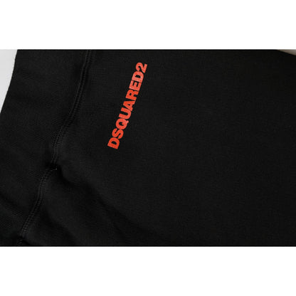 Dsquared² Black Red Cotton Straight Fit Jogger Pants