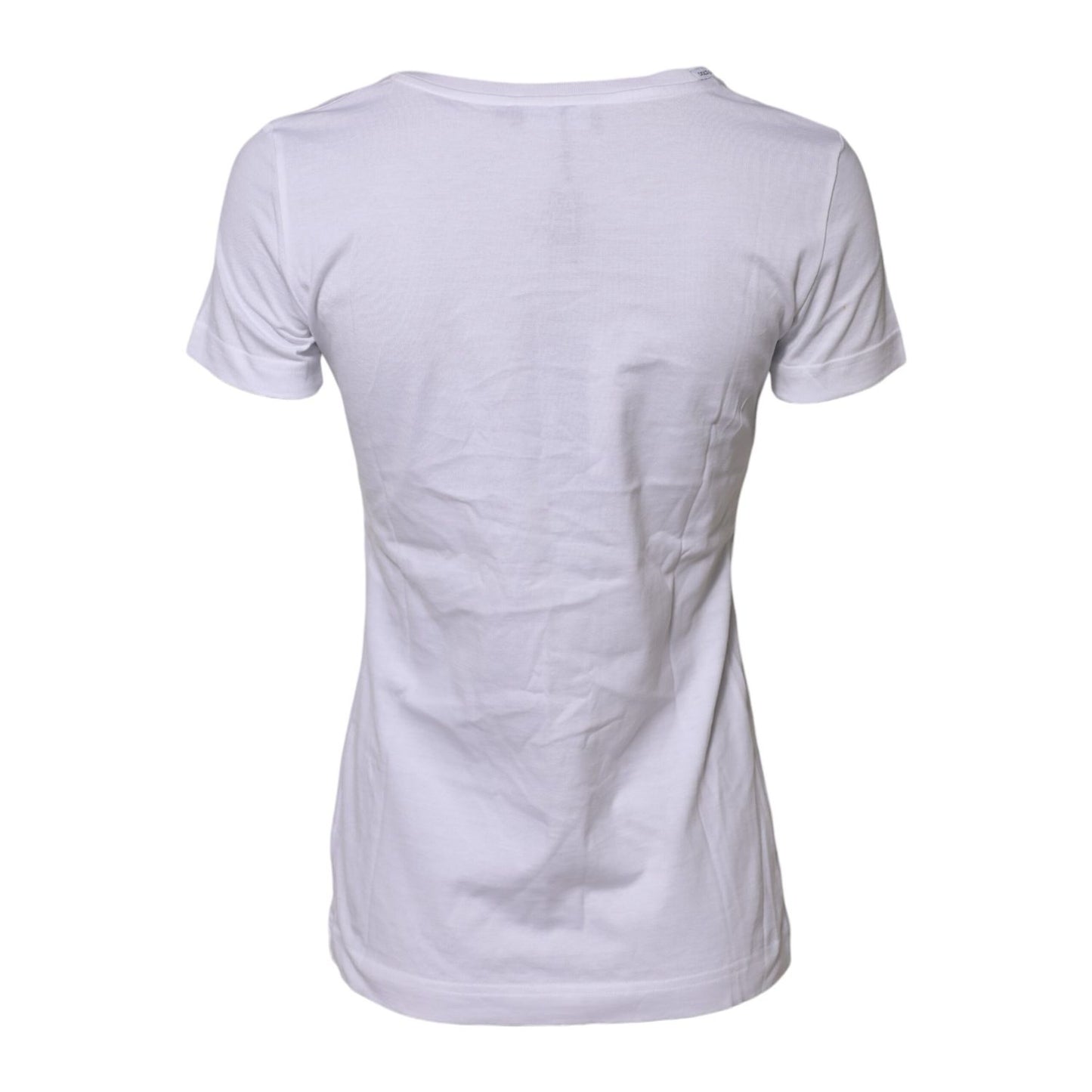 Dolce & Gabbana White Cotton Short Sleeves Round Neck T-shirt