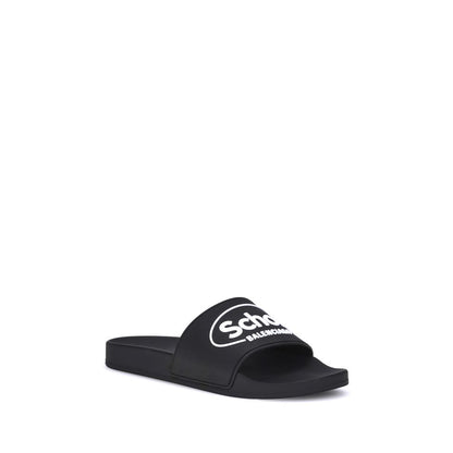 Balenciaga Black Rubber Flat Sandals
