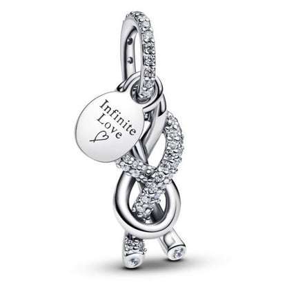 PANDORA Mod. PAVÉ INFINITY KNOT DANGLE CHARM