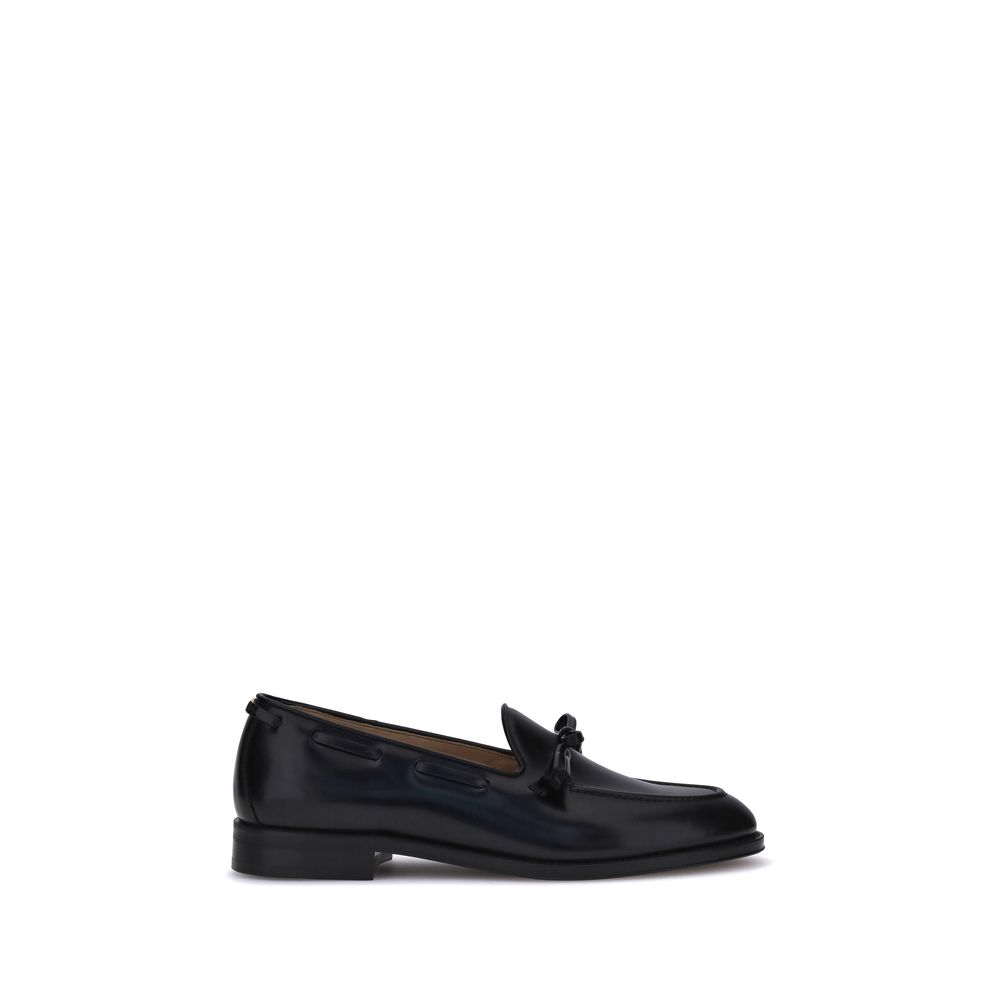Valentino Garavani Black Calf Leather Bos Taurus Slip-On Loafers
