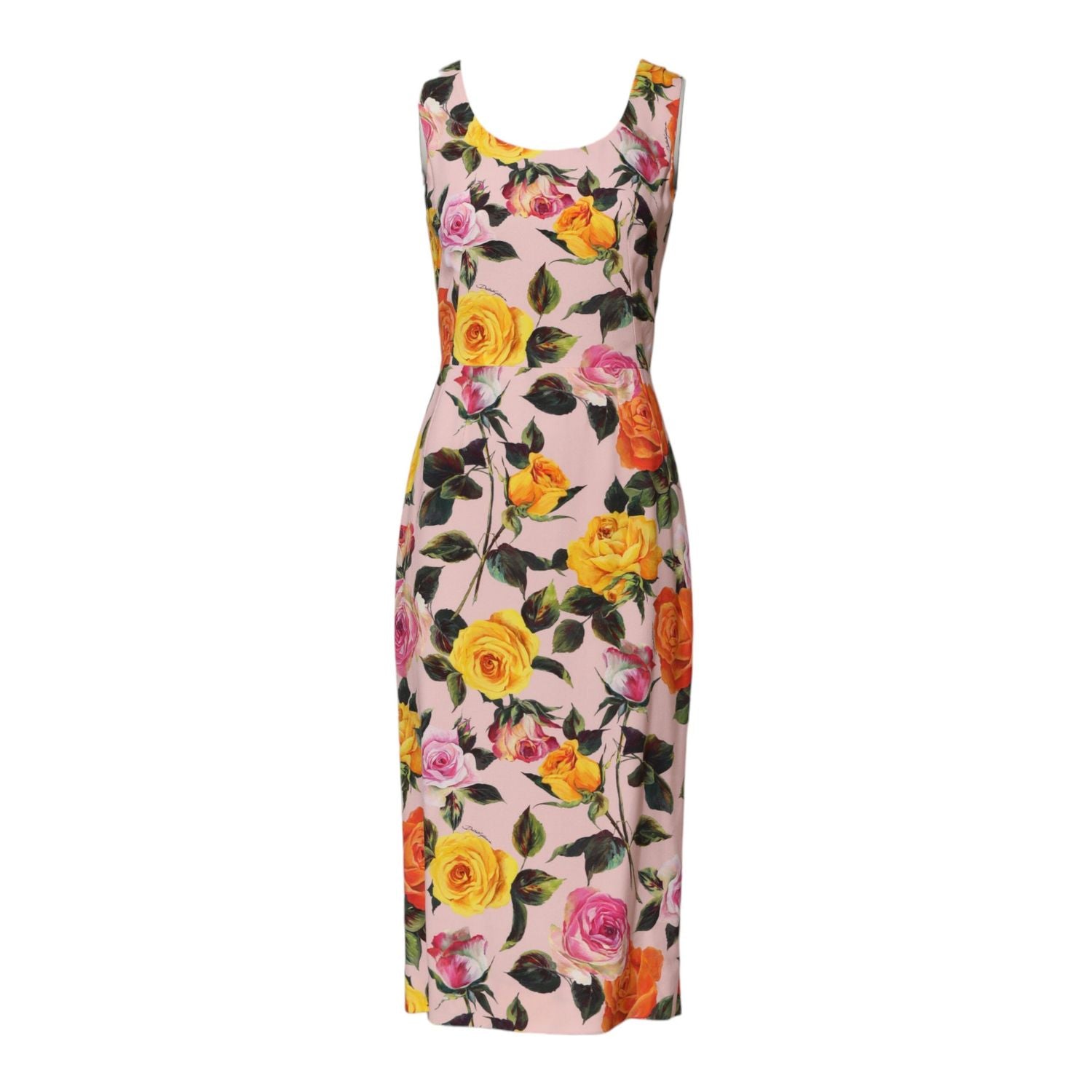 Dolce & Gabbana Multicolor Floral Knee Length Sheath Dress