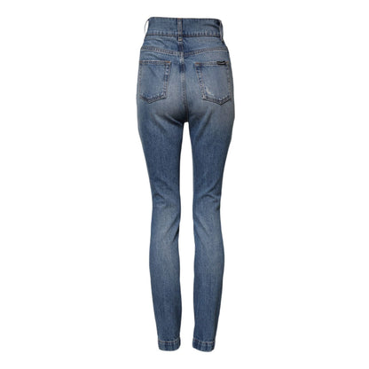 Dolce & Gabbana Blue Washed Skinny High Waist Denim Jeans