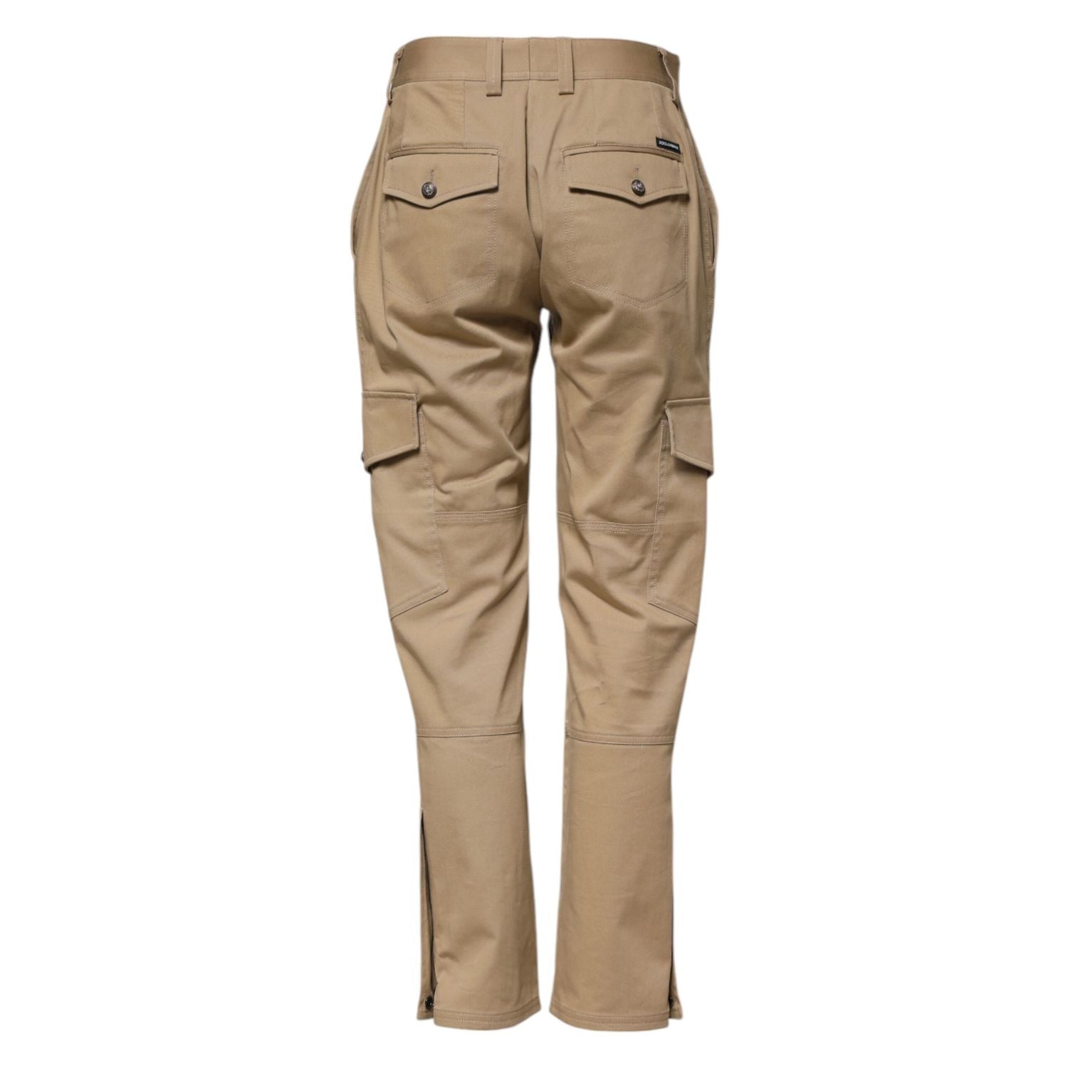 Dolce & Gabbana Beige Mid Waist Cargo Tapered Pants