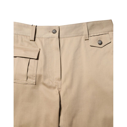 Dolce & Gabbana Beige Mid Waist Cargo Tapered Pants