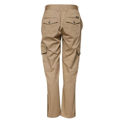 Dolce & Gabbana Beige Mid Waist Cargo Tapered Pants