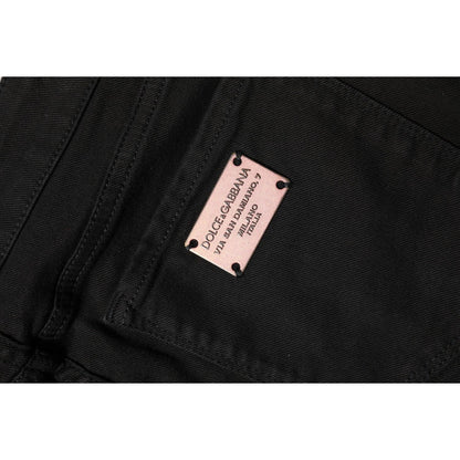 Dolce & Gabbana Black Cotton Skinny Mid Waist Denim Jeans
