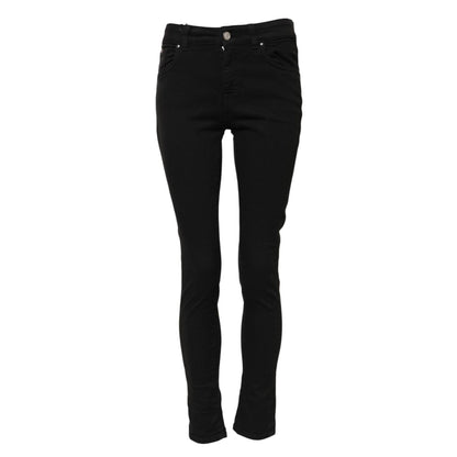 Dolce & Gabbana Black Cotton Skinny Mid Waist Denim Jeans