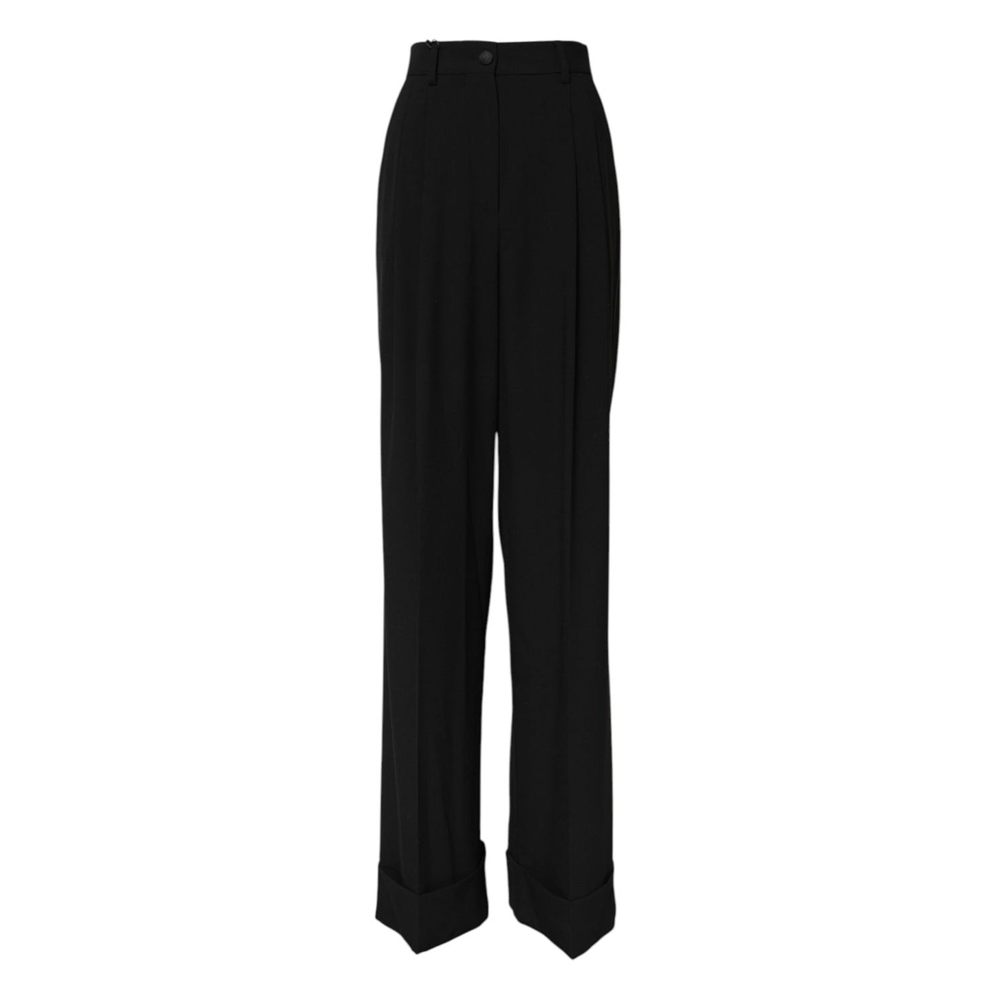 Dolce & Gabbana Black Wool High Waist Formal Pants