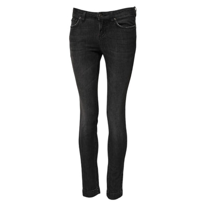 Dolce & Gabbana Black Cotton Low Waist Skinny Denim Jeans