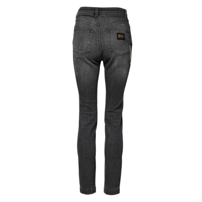 Dolce & Gabbana Dark Gray AUDREY Cotton Skinny Denim Jeans