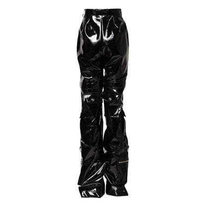 Dolce & Gabbana Black High Waist Cargo Bootcut Pants