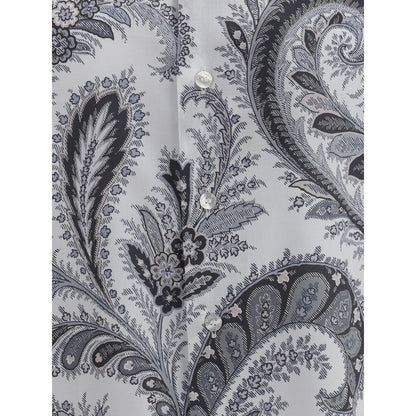 Etro Gray Cotton Pattern Shirt