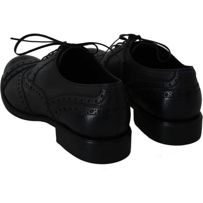 Dolce & Gabbana Blue Leather Wingtip Oxford Dress Shoes