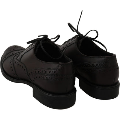 Dolce & Gabbana Black Leather Wingtip Oxford Dress Shoes Dress Shoes