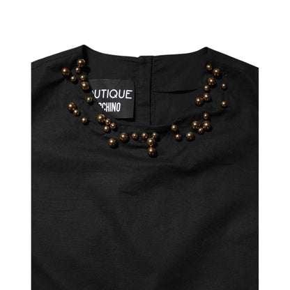 Boutique Moschino Black Cotton Sleeveless Women Tank T-shirt