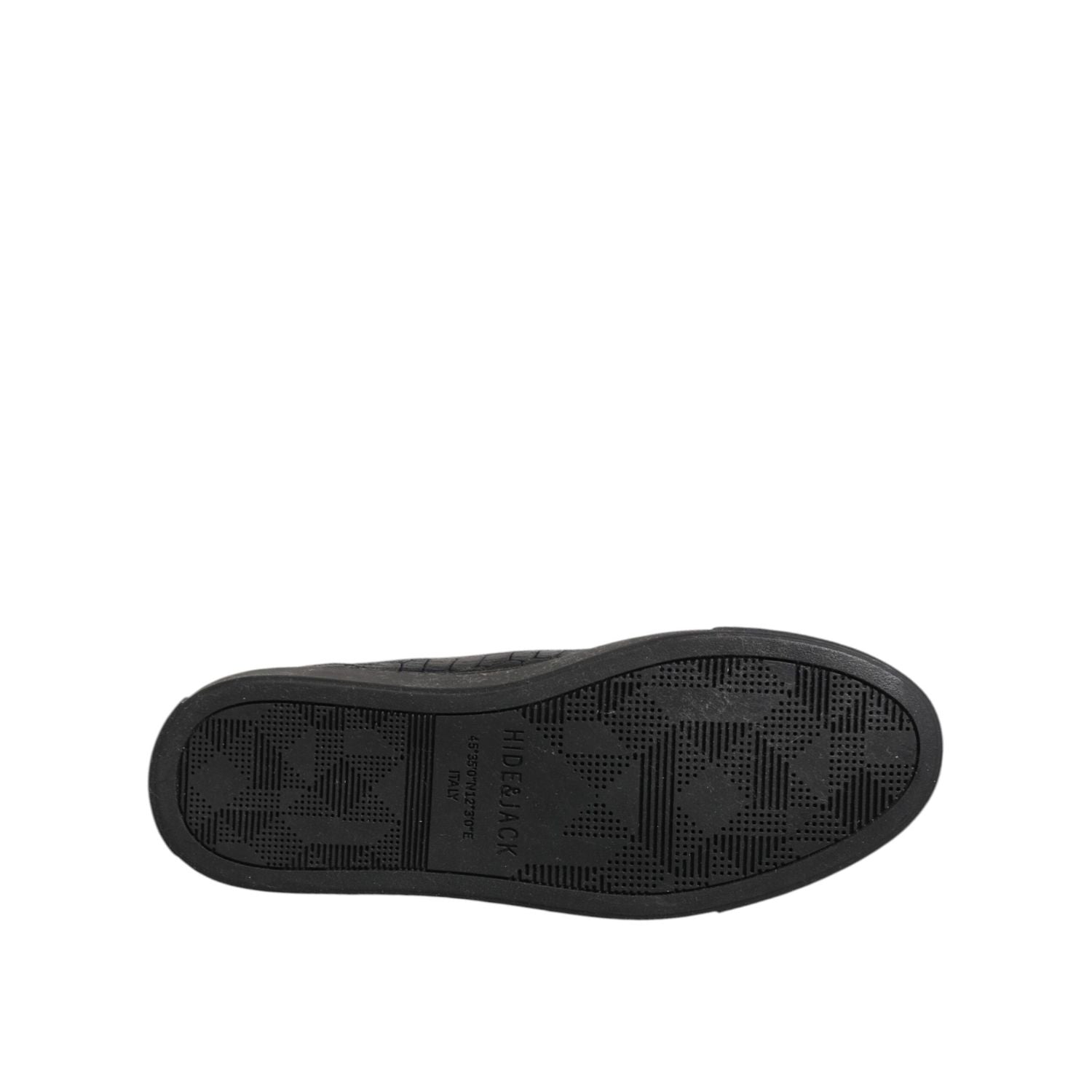 HIDE & JACK Black Leather Lace Up Mid Top Sneakers Shoes