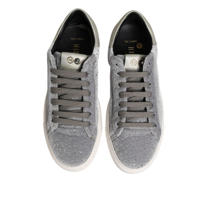 HIDE & JACK Gray Suede Low Top Lace Up Sneakers Shoes