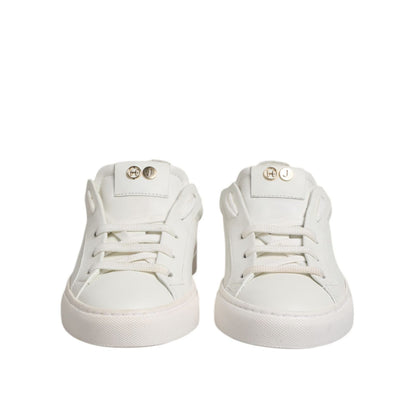 HIDE & JACK White Leather Low Top Lace Up Sneakers Shoes