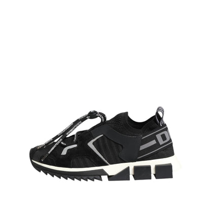 Dolce & Gabbana Black White Logo Sorrento Sneakers Shoes