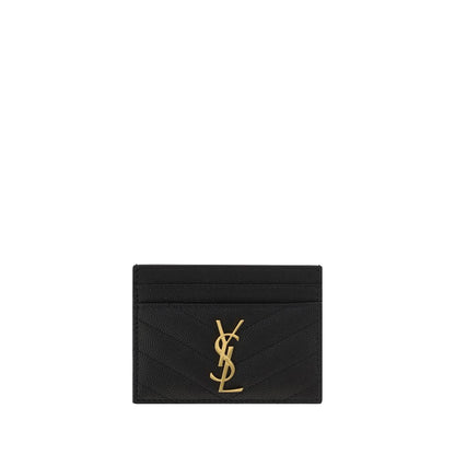 Saint Laurent Black Calf Leather Bos Taurus Cardholder