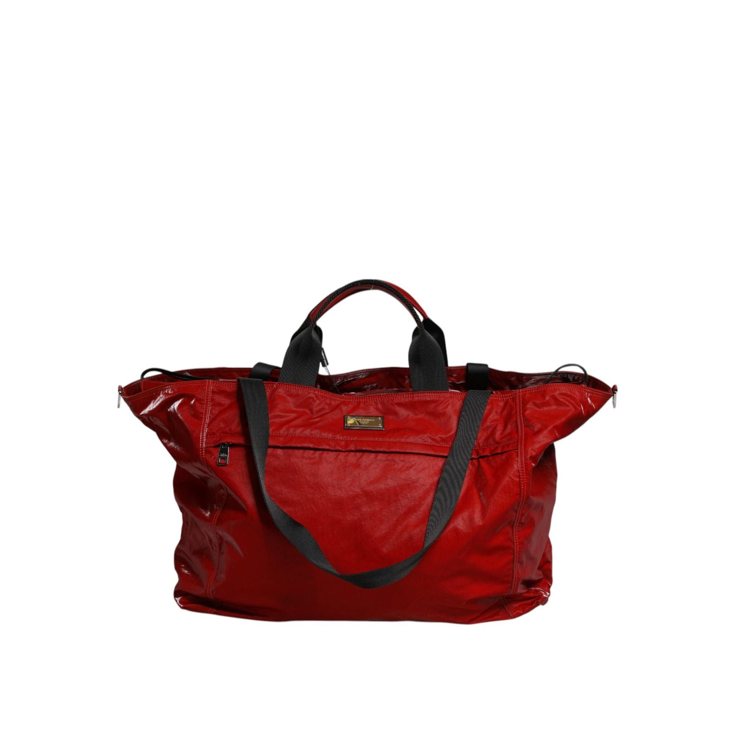 Front view with bag zipped and handles upright.