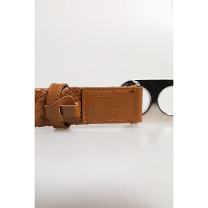 Dolce & Gabbana Brown Braided Metal DG Logo Buckle Belt