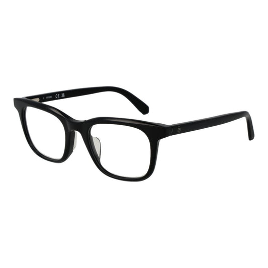 Guess Black Men Glasses Frame in full-rim rectangular style, black acetate material, featuring demo lenses with a 50-20-145 size.