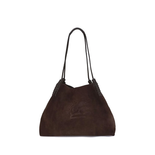 Etro Brown Calf Leather Bos Taurus Shoulder Bag