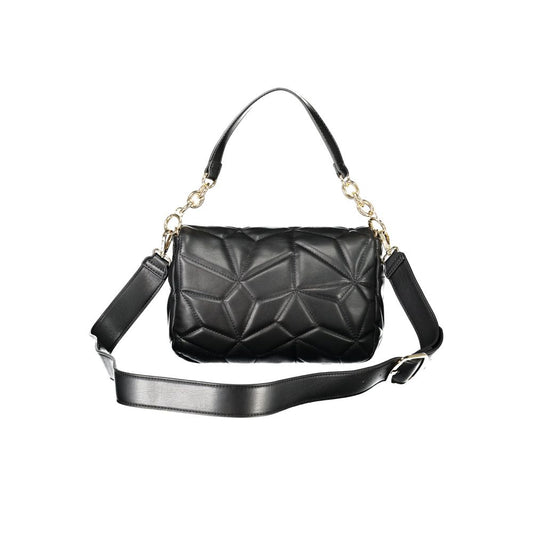 Mario Valentino Black Polyethylene Women Handbag with chain handle and adjustable strap