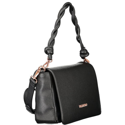 Mario Valentino Black Polyethylene Women Handbag with removable shoulder strap and adjustable, detachable strap.